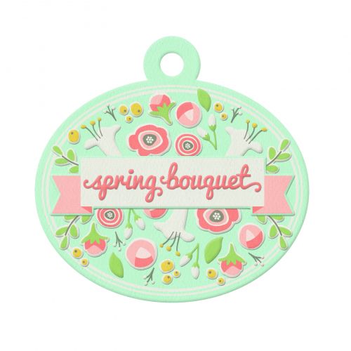We R Memory Keepers - Simply Spring - Embossed Tag - Bouquet